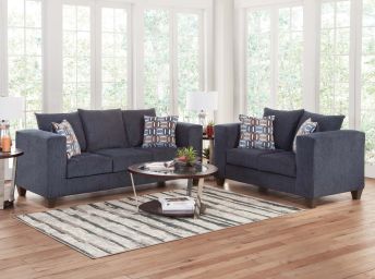 Gretna Indigo Sofa and Loveseat