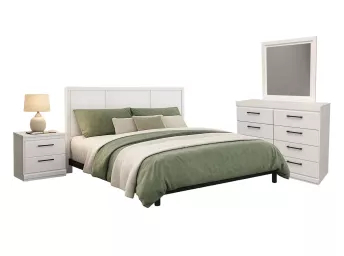4-Piece White Bedroom Set - 0740WH40
