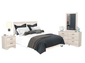 Aurora Oak 4 Piece Queen Bedroom Set - 0912AO40