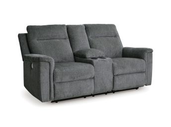 Barnsana Grey Power Motion Loveseat with Console - 3320BN02