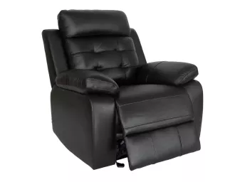 Barton Black Leather Match Power Recliner - 0095BA09