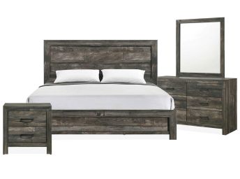 Beverly Rustic Charcoal 6 Piece King Bedroom Set - 0310BC6K