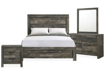 Beverly Rustic Charcoal 6 Piece Queen Bedroom Set - 0310BC6Q