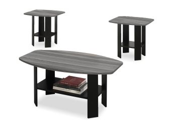 Black & Grey 3-Piece Coffee Table Set - 7928BG30