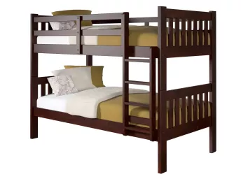 Cappuccino Grey Twin/Twin Bunkbed Complete - 1011DC3T
