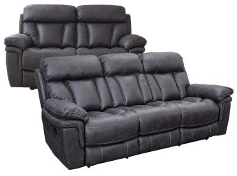 Cayman Gunmetal Reclining Sofa & Loveseat - 9597GM20