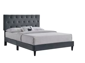 Charcoal Tufted Queen Platform Bed - 2106CH3Q