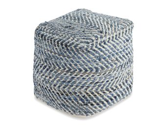 Chevron Blue Pouf - 0445CB00