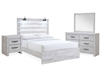 Derby Rustic White 6 Piece Queen Bedroom Set - 0320BC6Q
