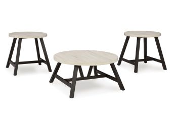 Fladona Black 3-Piece Coffee Table Set - 0243FB30