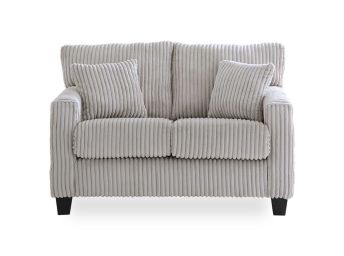 Fluffy Light Gray Loveseat - 0350FG02