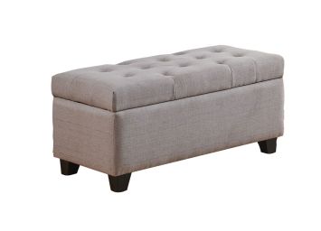 Grey Linen Storage Bench - 0826GY00