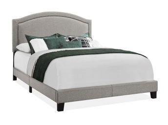 Grey Nailhead Queen Bed - 5936GY3Q