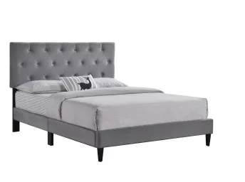 Grey Tufted Platform Full Bed - 2106GY3F
