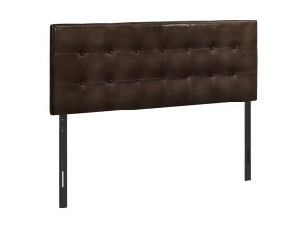 Queen Brown Leather Look Headboard - 6000BRQ3