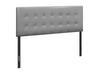 Queen Grey Leather Look Headboard - 6001GYQ3