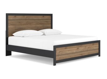 Vertani Black & Honey King Panel Bed - 2073VB3K