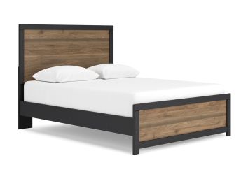 Vertani Black & Honey Queen Panel Bed - 2073VB3Q