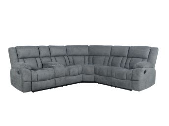 Vice Grey 3 Piece Reclining Sectional - 0100VG30