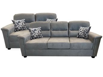 Vincent Gunmetal Sofa & Loveseat Set - 2514VG20