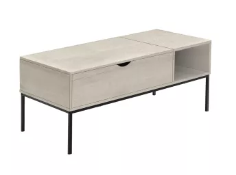 Washed Oak & Black Metal 42" Lift Top Coffee Table - 3807WO01