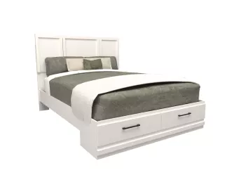 White Queen Storage Bed - 0740WH3S